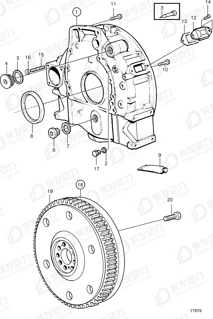 volvo penta Flywheel 3825732 Drawing volvo penta Flywheel 3825732 Drawing